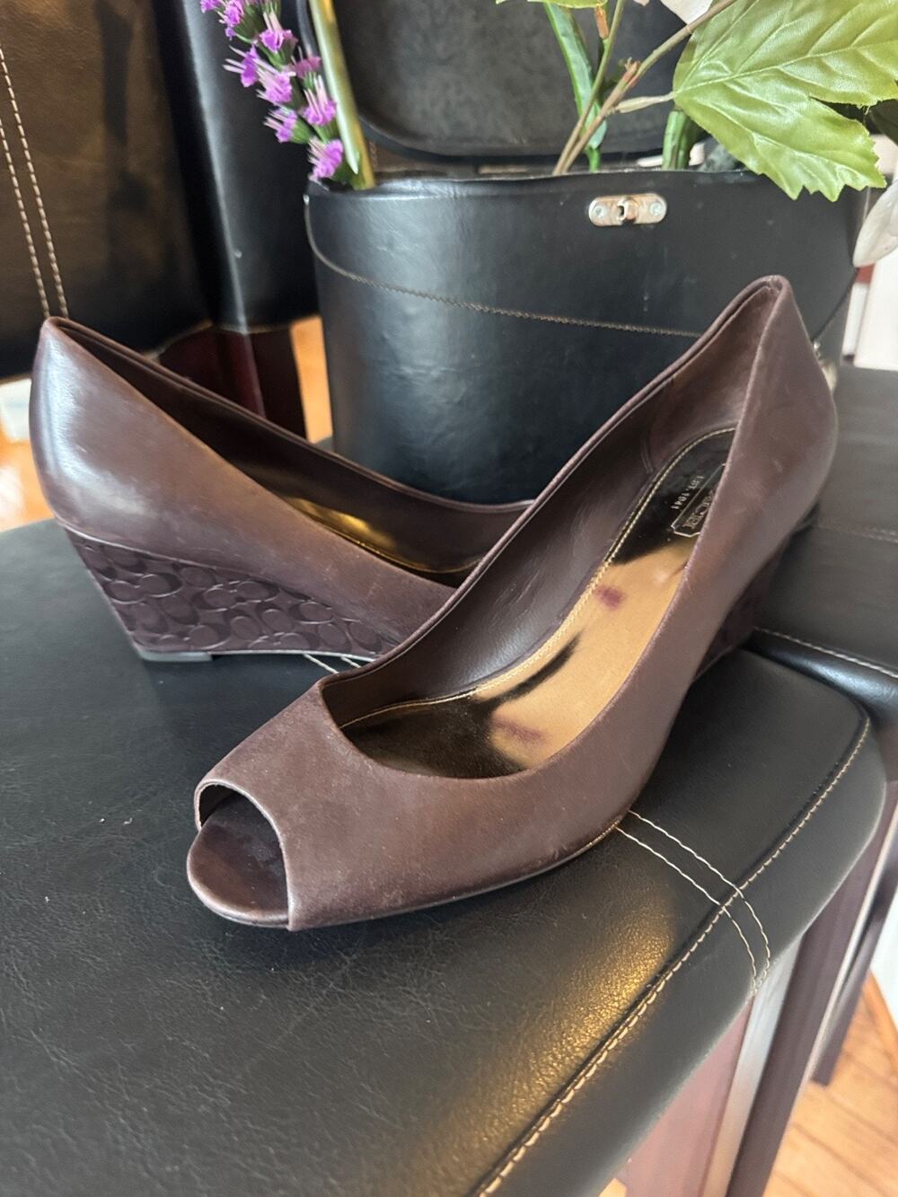 Coach Kellen Women's Open Toe Wedge Shoes Size 8B (700